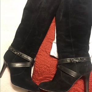 Coach Leather Suede Knee High Boots